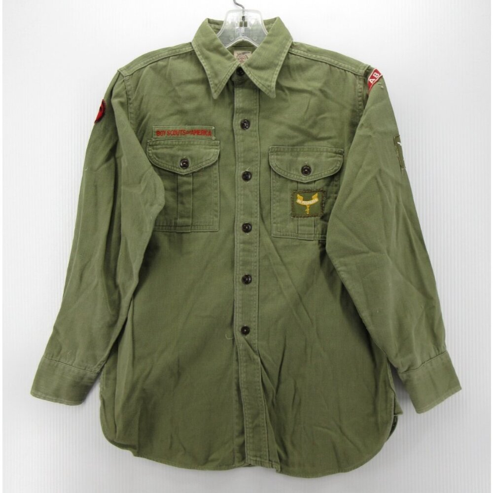 VINTAGE Boy Scouts of America Shirt Small BSA Sanforized Uniform 60s *